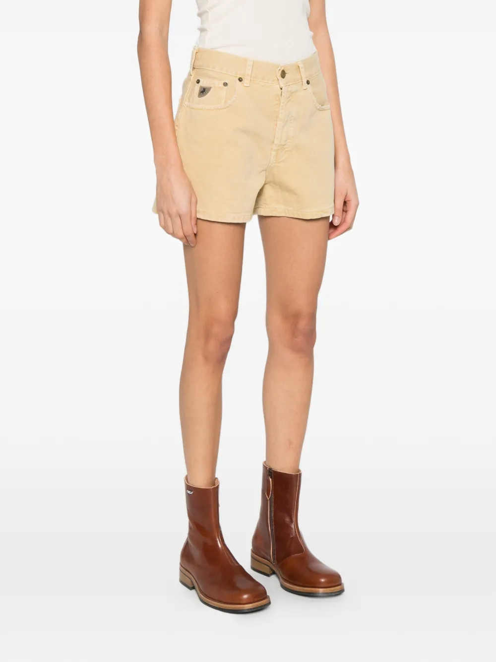  Lois Jeans Embroidered Shorts - Neutrals 