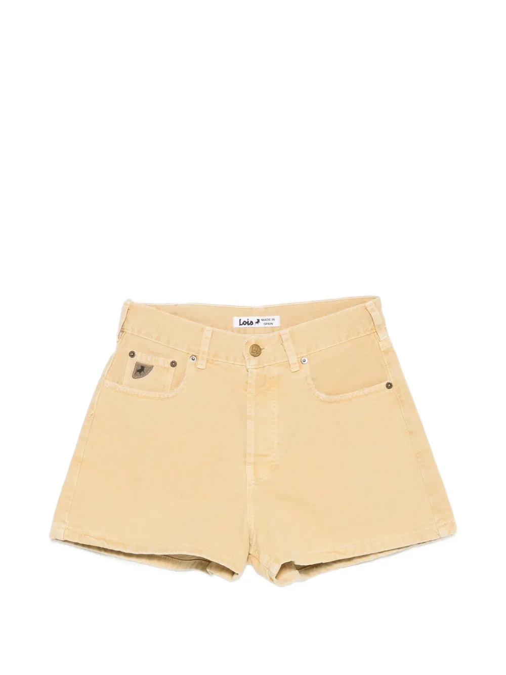LOIS JEANS embroidered shorts - Toni neutri