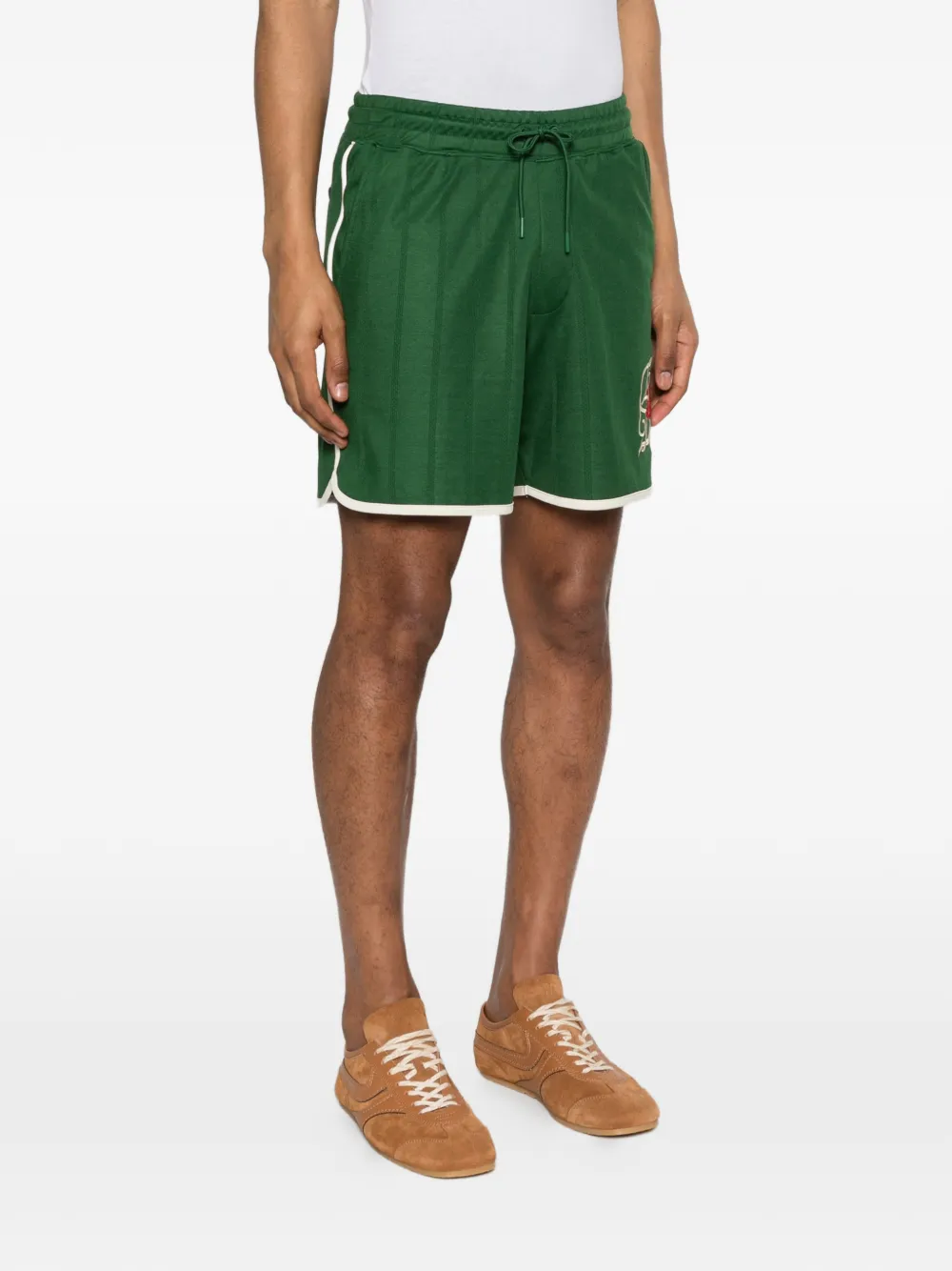 Drôle De Monsieur D Hibiscus shorts met geborduurd detail Groen