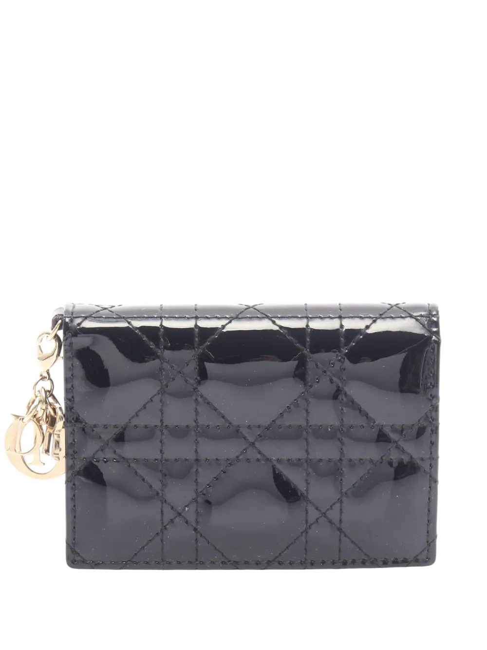 Christian Dior Pre-Owned 2018 Patent Cannage card holder - Nero