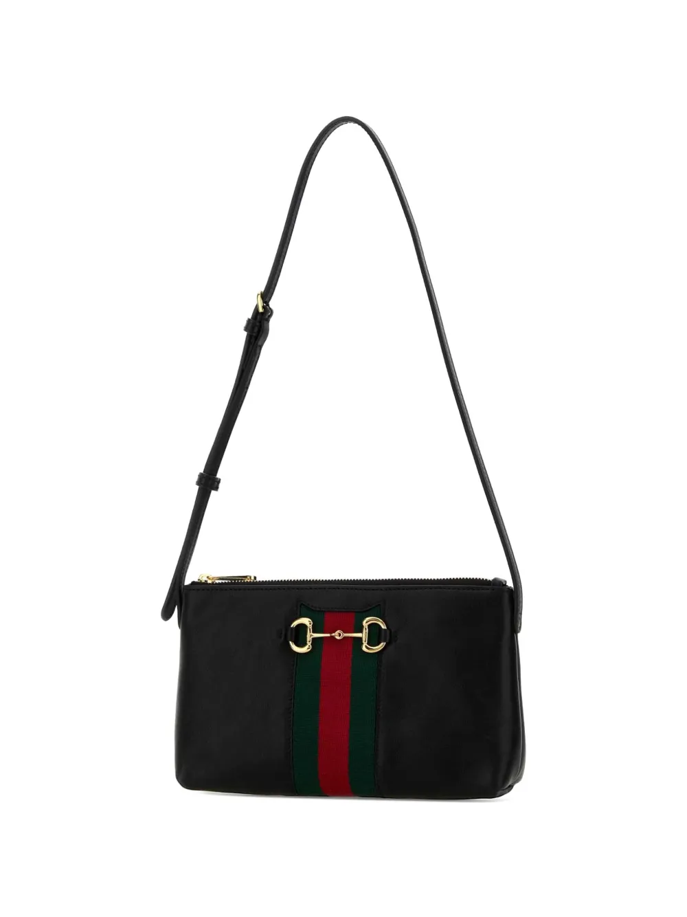 Gucci Kleine Horsebit Web schoudertas Zwart