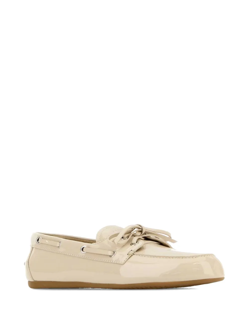 Miu Ivoorkleurige leren loafers Beige