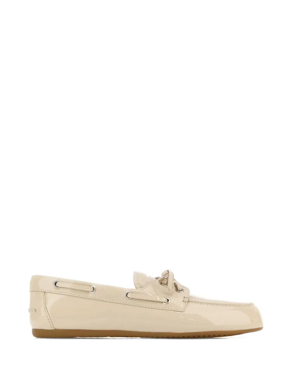 Miu Miu leather tie loafers - Toni neutri