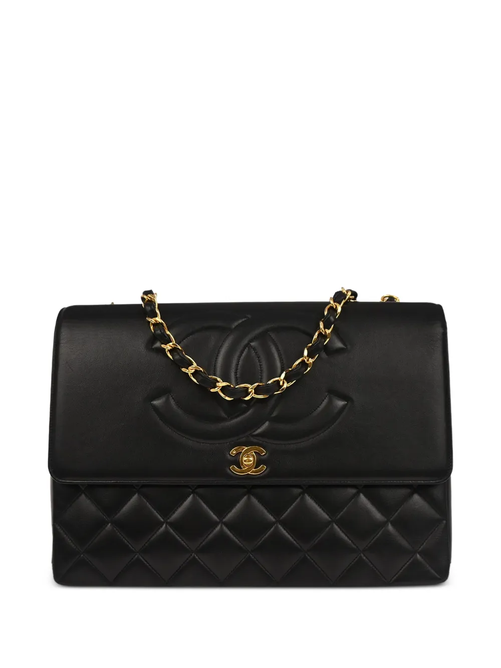 CHANEL Pre-Owned 1992 maxi Classic Flap quilted lambskin shoulder bag - Nero