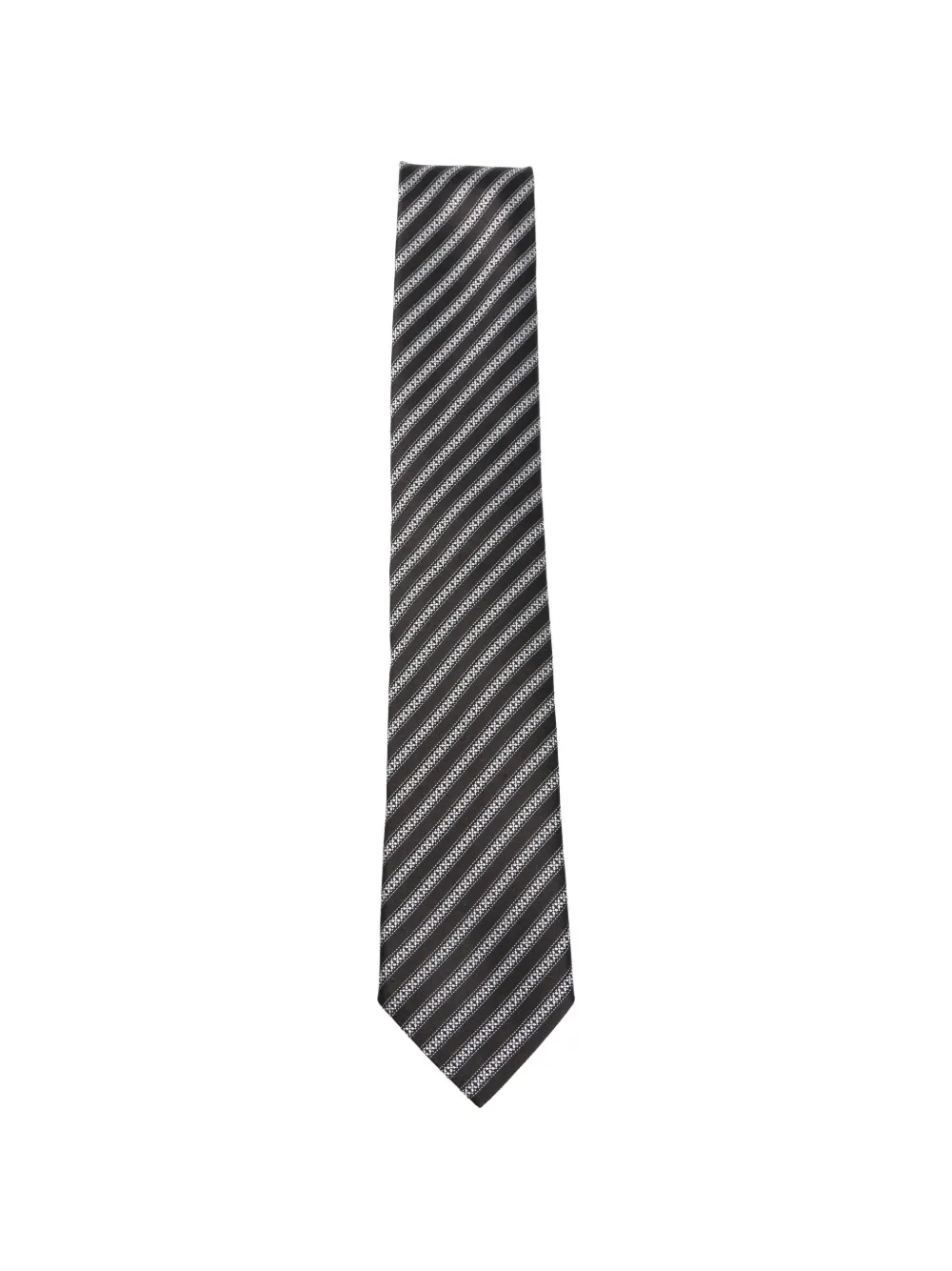 Zegna striped tie - Schwarz