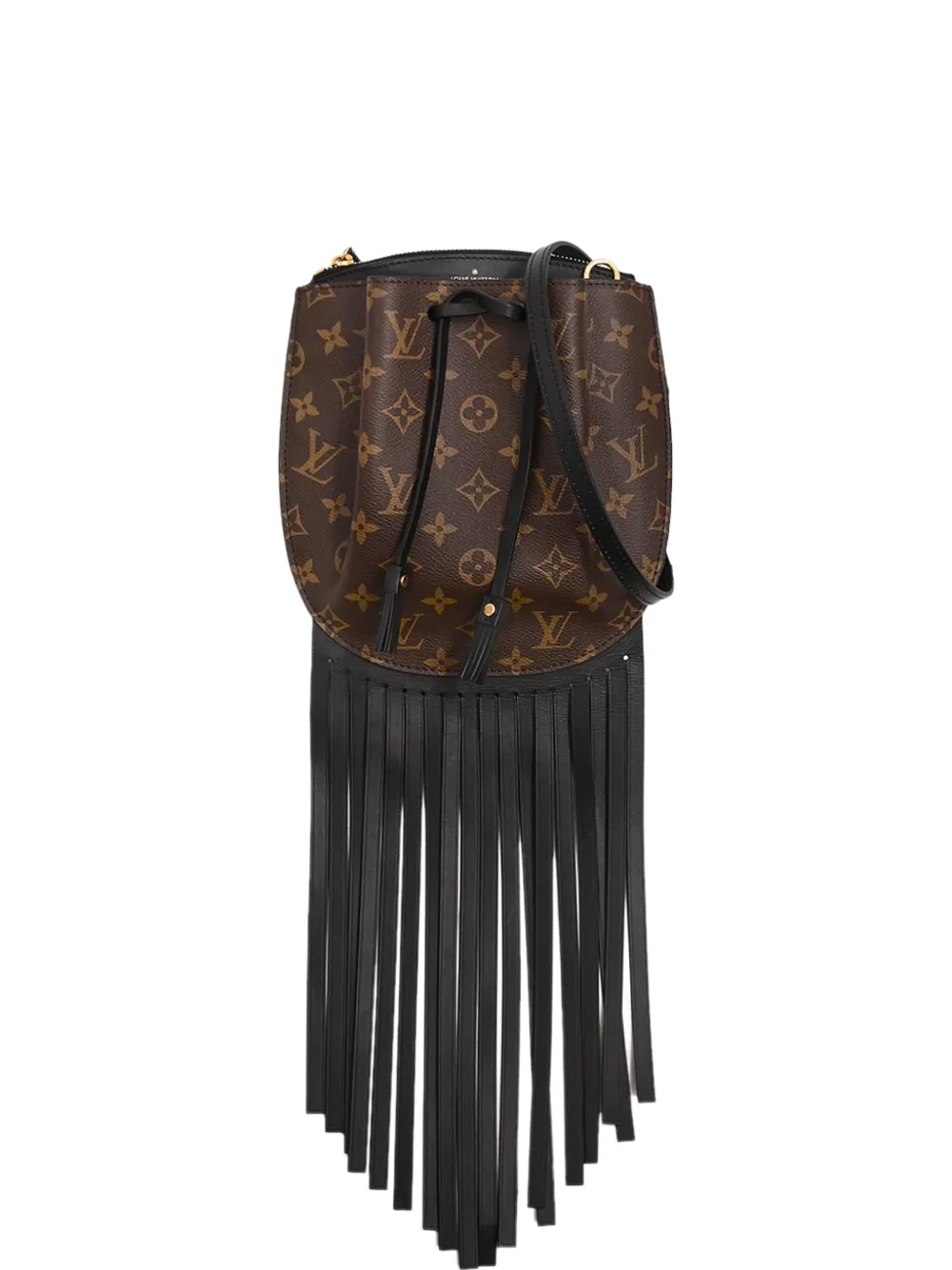 Louis Vuitton Pre-Owned 2016 mini Noe monogram fringed shoulder bag - Black