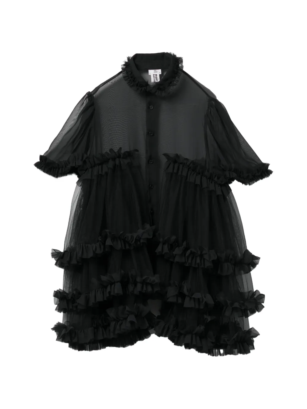 Noir Kei Ninomiya Top con ruches - Nero