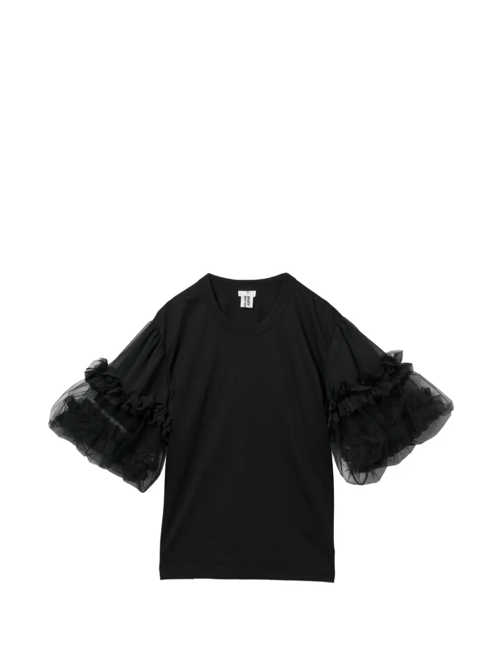 Noir Kei Ninomiya Top con maniche in tulle - Nero