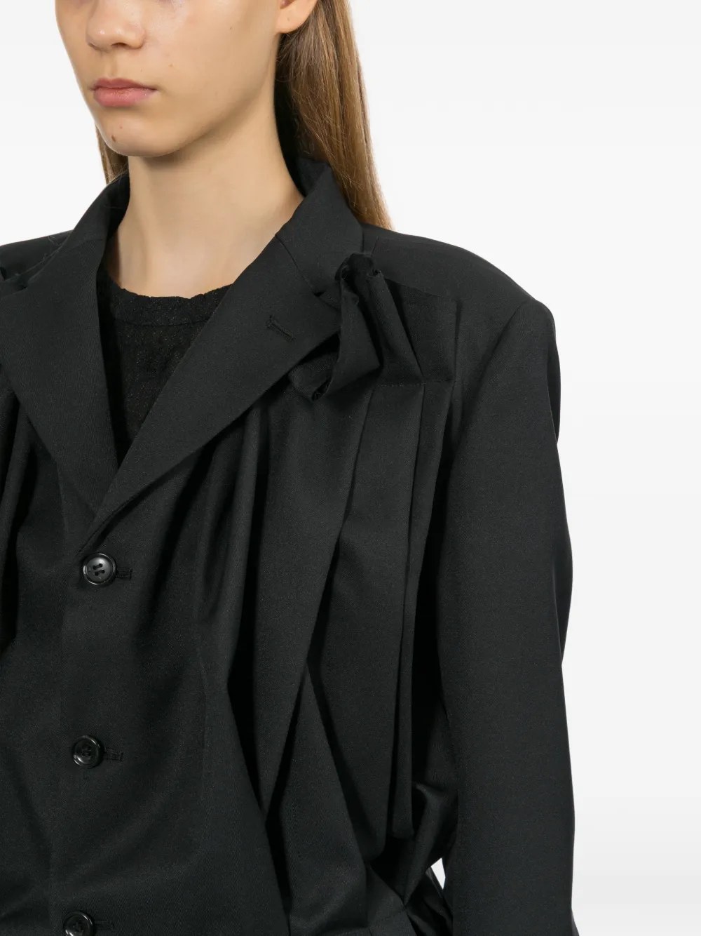 Comme des Garçons Pleated Jacket in Black, view 5