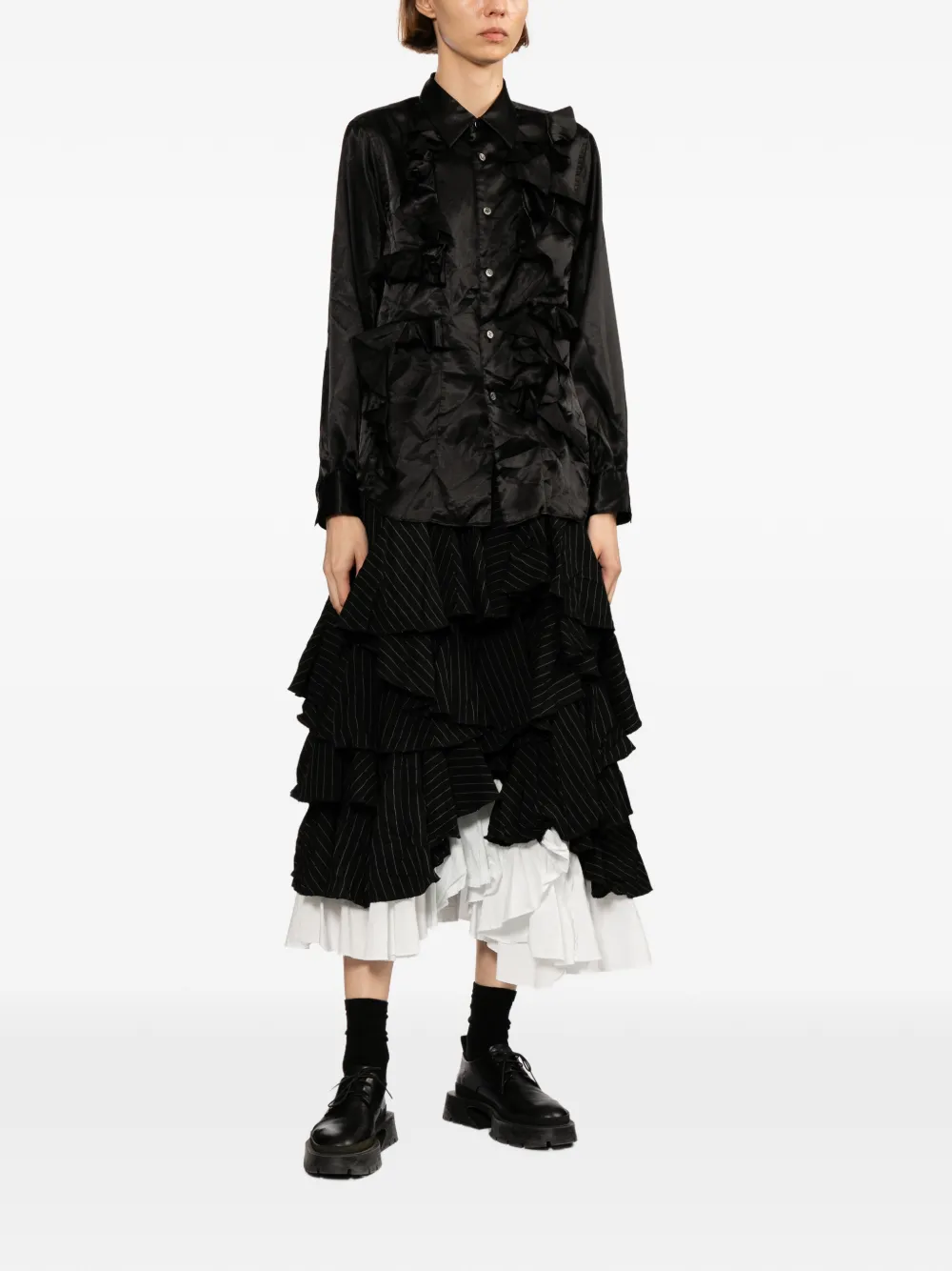  Comme Des Garçons Comme Des Garçons Asymmetric Midi Skirt - Black 