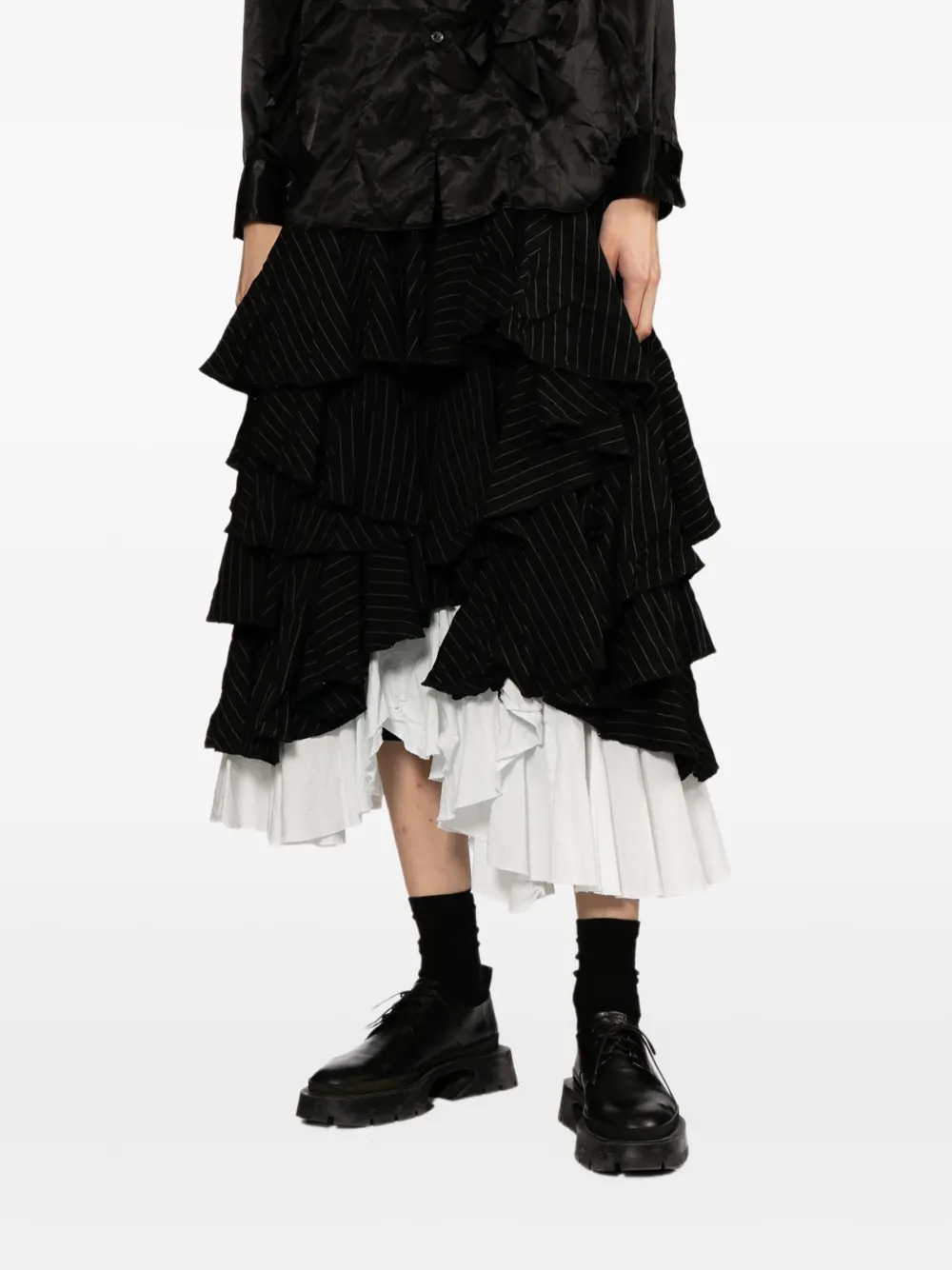  Comme Des Garçons Comme Des Garçons Asymmetric Midi Skirt - Black 