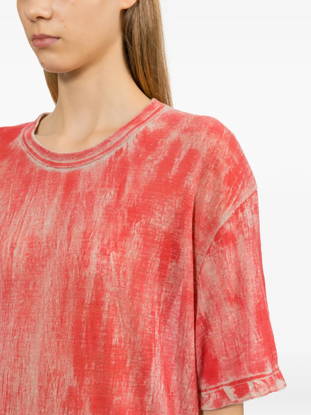 Comme Des Garçons T-shirt met gerafeld effect Rood