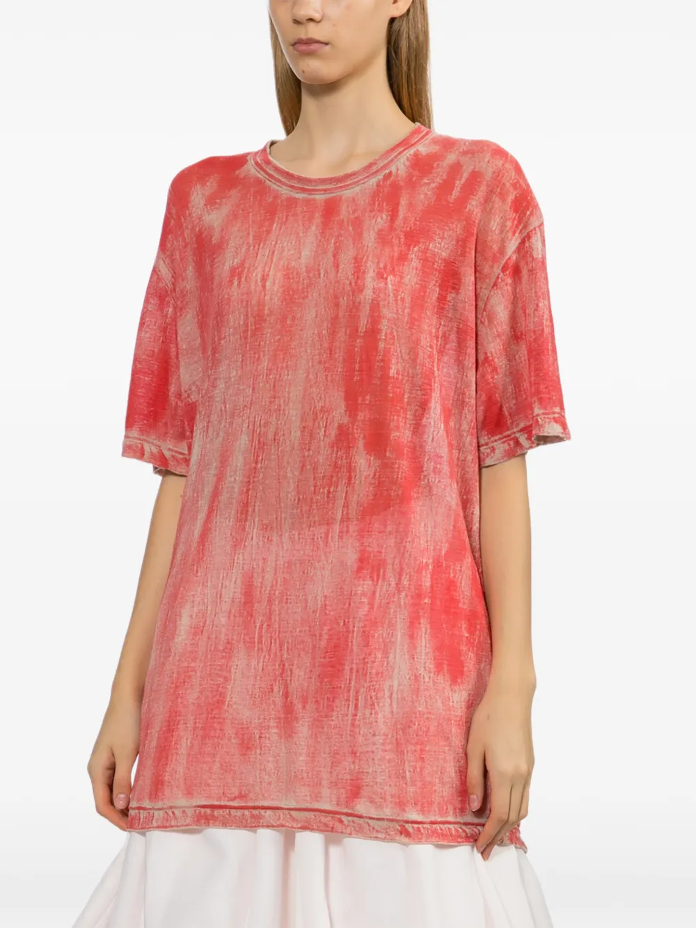 Comme Des Garçons T-shirt met gerafeld effect Rood