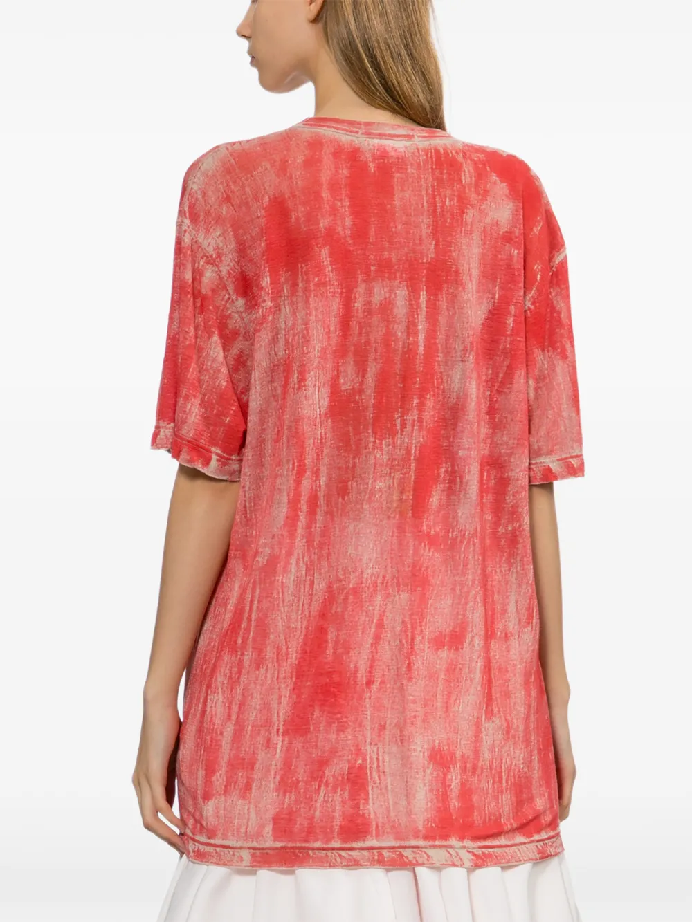 Comme Des Garçons T-shirt met gerafeld effect Rood
