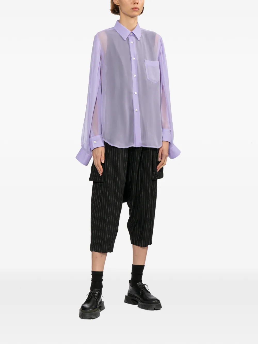 Comme Des Garçons Comme Des Garçons Blouse met puntige kraag Paars