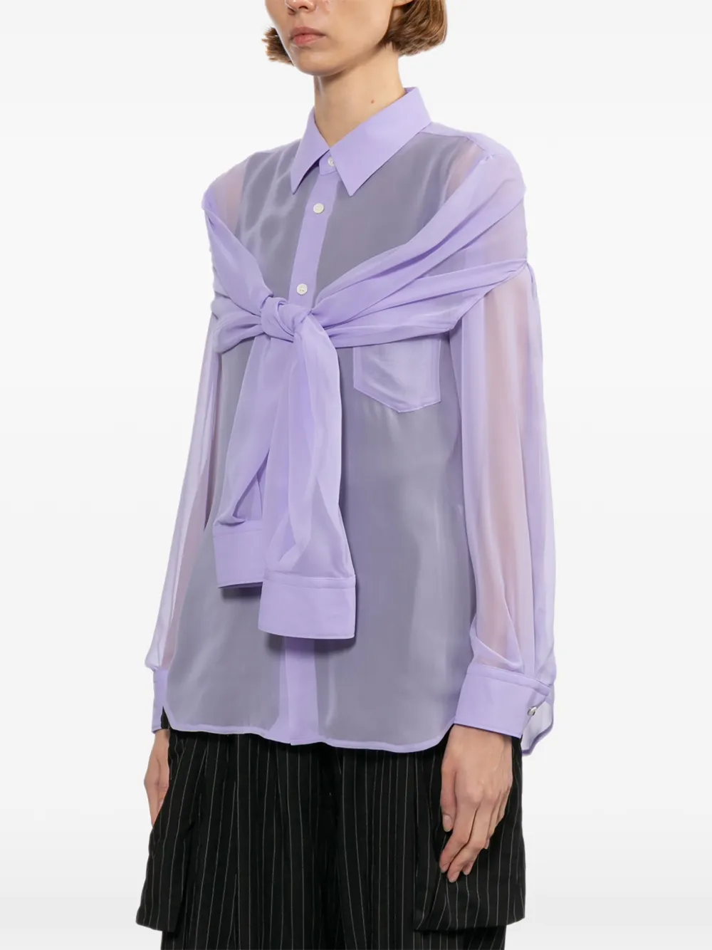 Comme Des Garçons Comme Des Garçons Blouse met puntige kraag Paars