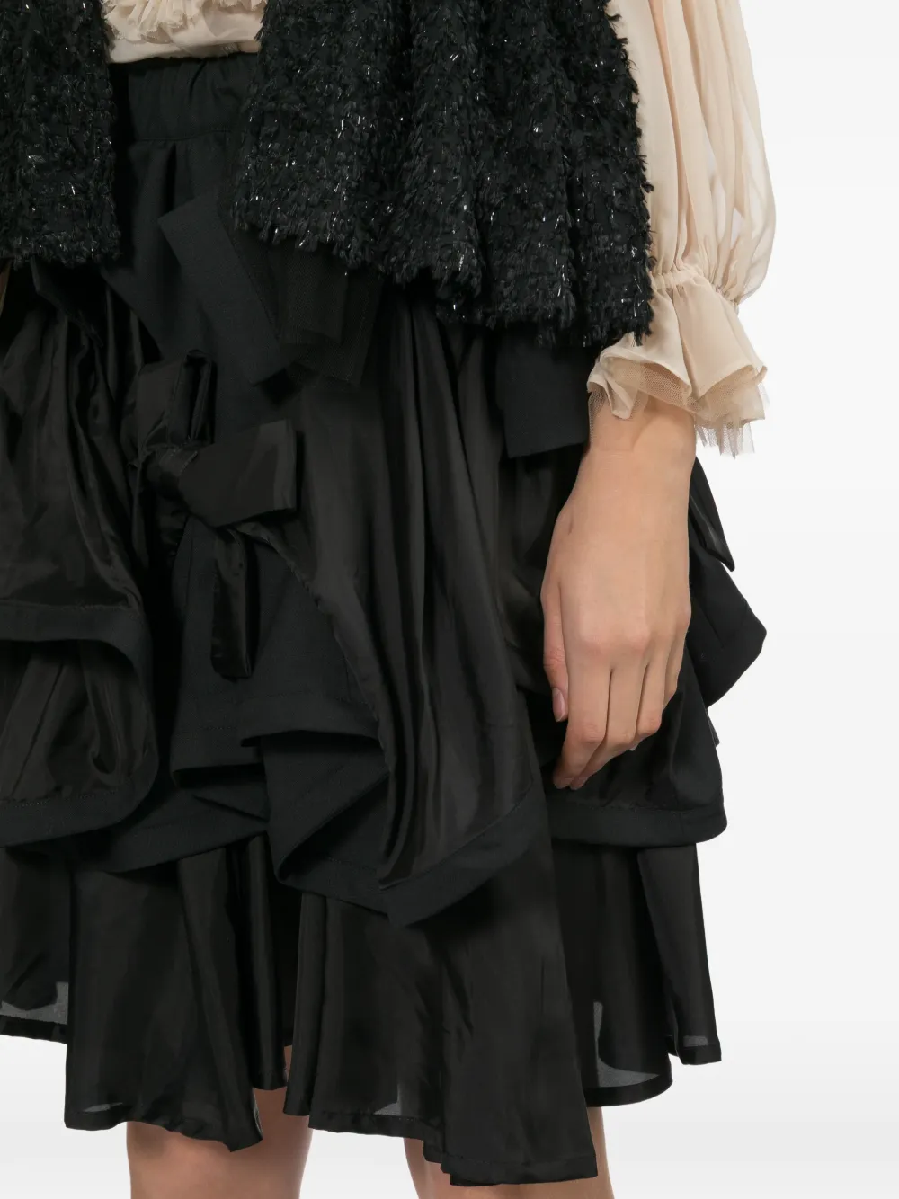Noir Kei Ninomiya ラッフル ミニスカート | ブラック | FARFETCH JP