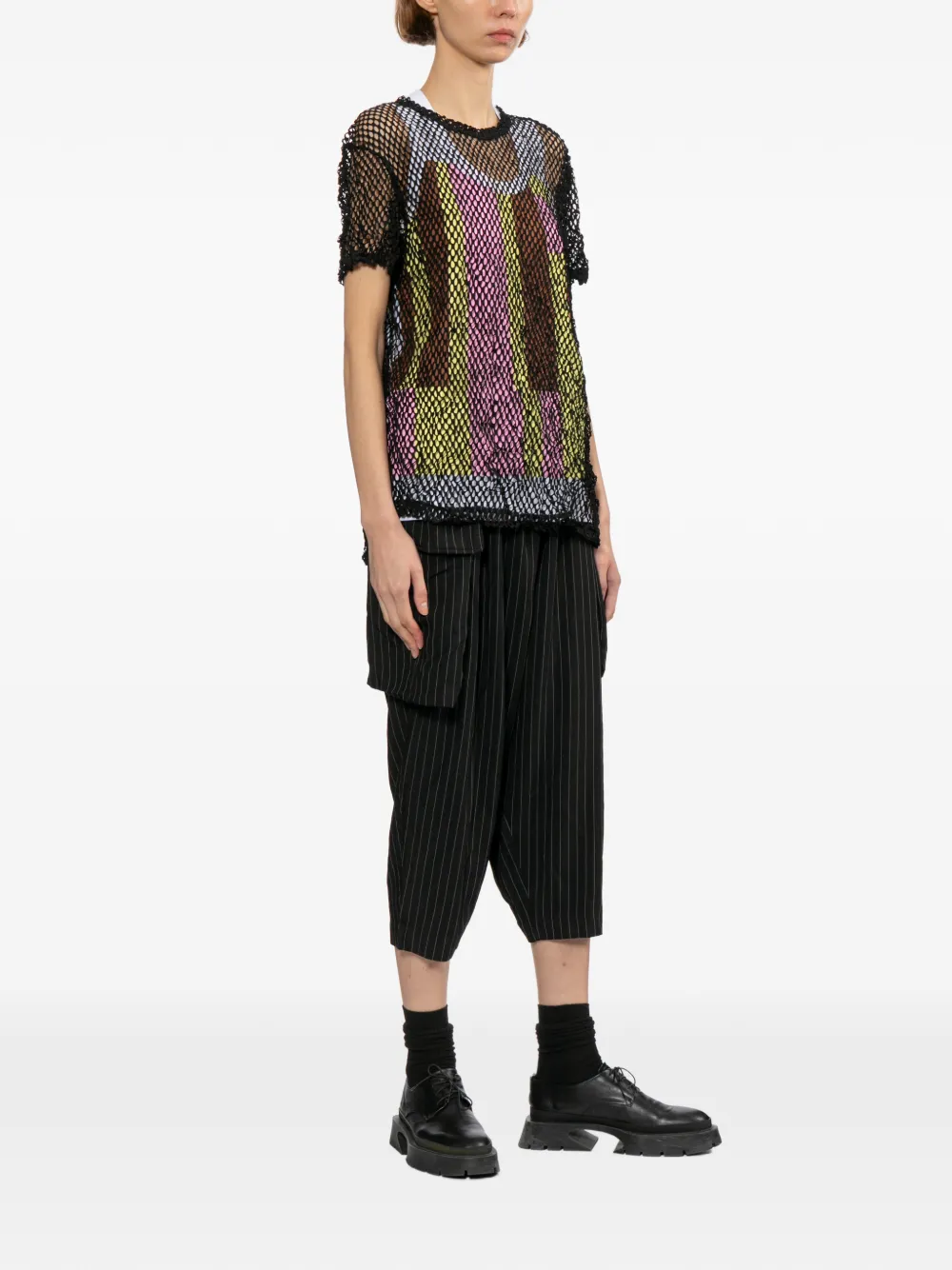 Comme Des Garçons Comme Des Garçons Tanktop van visnet Zwart