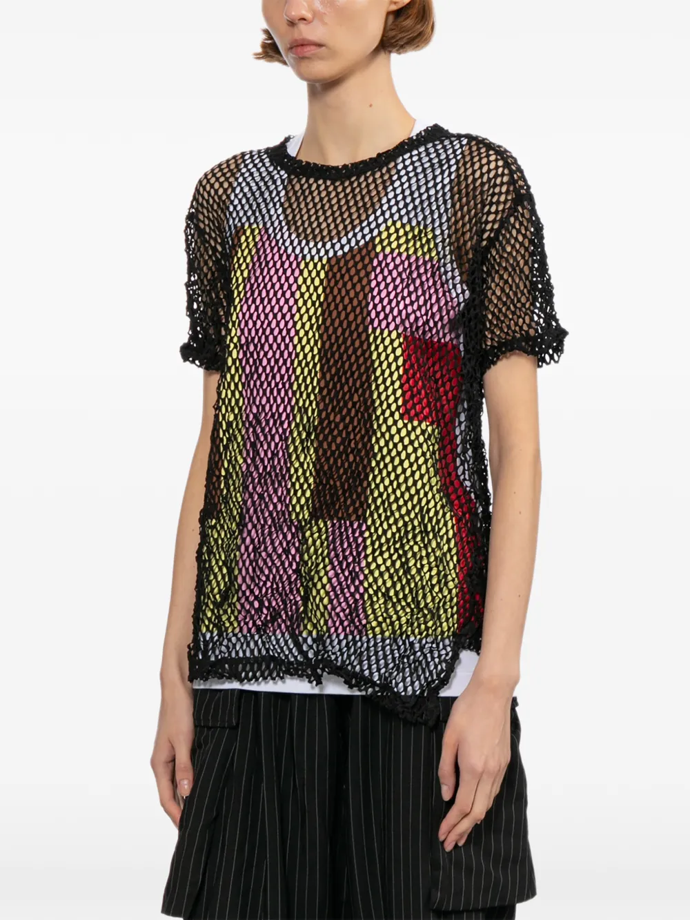 Comme Des Garçons Comme Des Garçons Tanktop van visnet Zwart