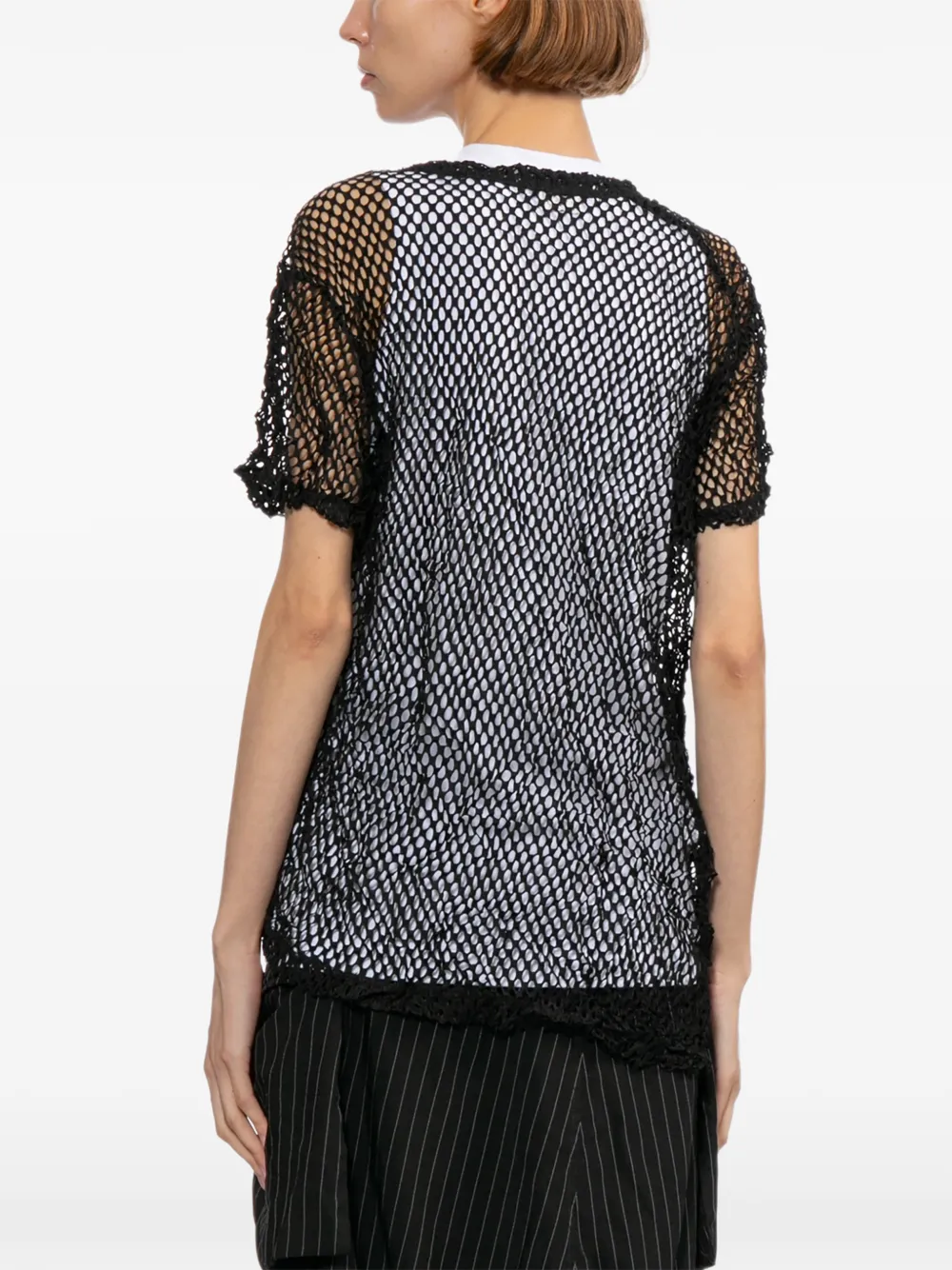 Comme Des Garçons Comme Des Garçons Tanktop van visnet Zwart