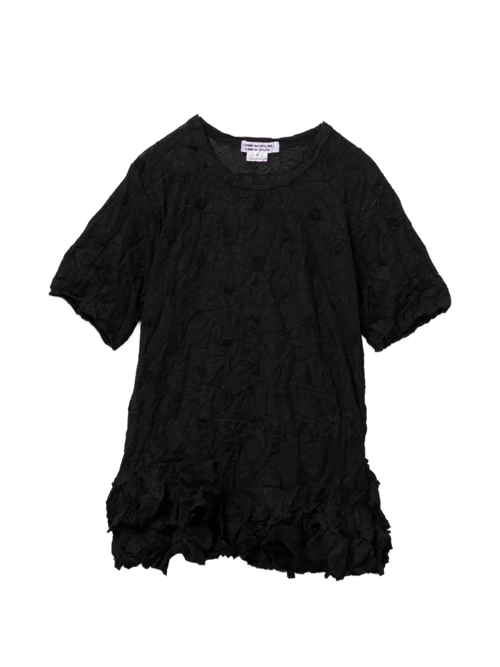 Comme Des Garçons Comme Des Garçons T-shirt con ruches - Nero
