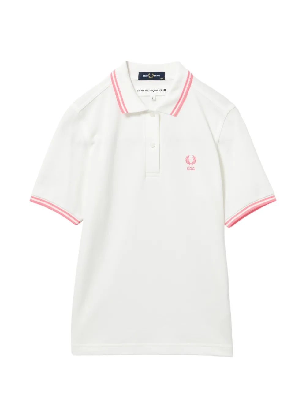 Comme Des Garçons Girl embroidered-logo polo shirt - Bianco