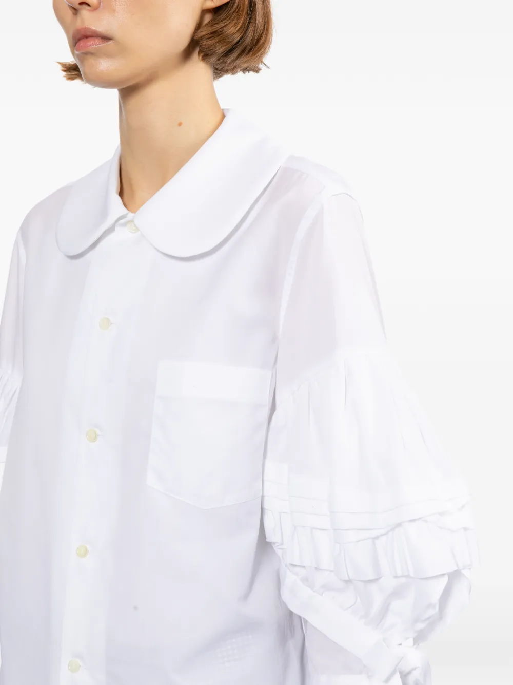 Comme Des Garçons Girl Blouse met ruches mouwen Wit