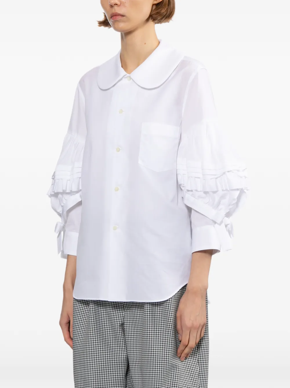 Comme Des Garçons Girl Blouse met ruches mouwen Wit