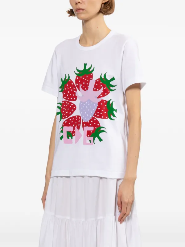 コムデギャルソンガール　プリントT Comme Des Garçons Girl プリント Tシャツ | ホワイト | FARFETCH JP