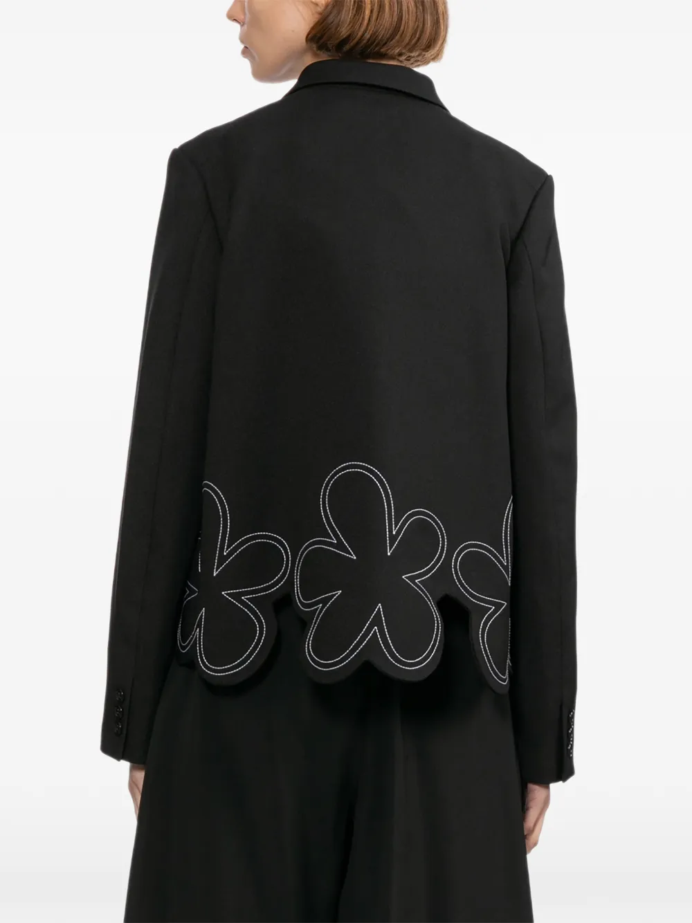 Comme Des Garçons Girl floral-embroidered Jacket | Black | FARFETCH KW