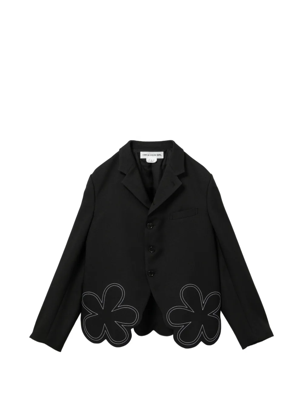 Comme Des Garçons Girl floral-embroidered jacket - Black
