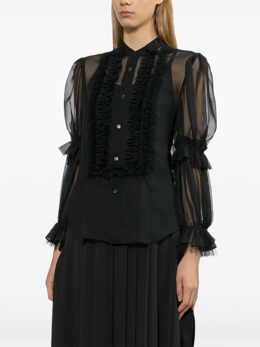 Junya Watanabe Midi-plooirok Zwart