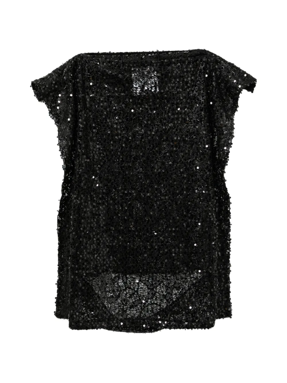 Junya Watanabe Top con paillettes - Nero