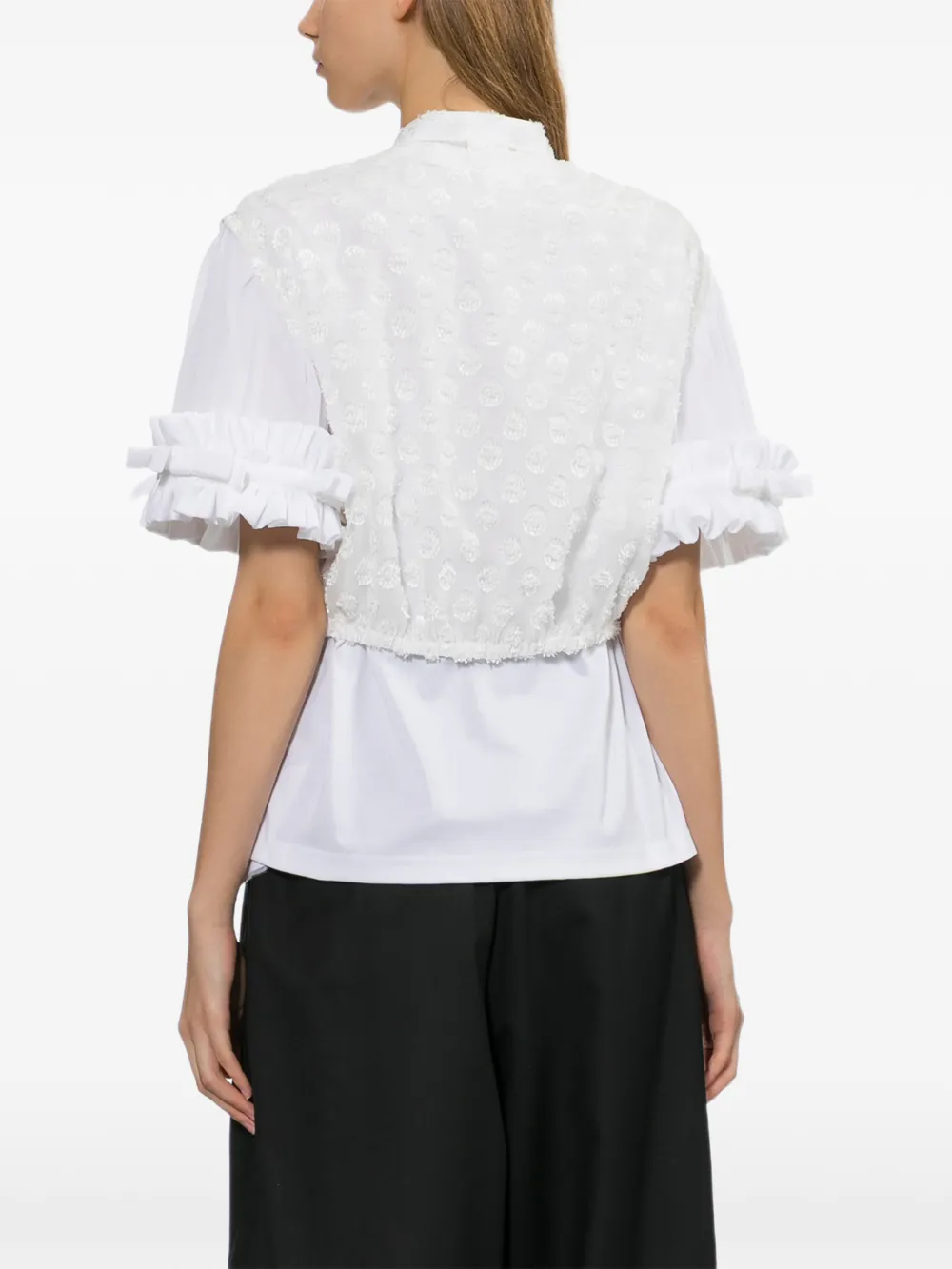 ノワールケイニノミヤ Noirkeininomiya ブラウス ホワイト リボン Noir Kei Ninomiya ラッフル ブラウス | ホワイト | FARFETCH JP