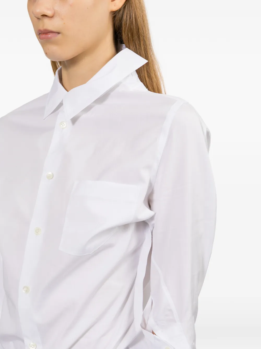 Junya Watanabe Blouse met 3 4 mouwen en knopen Wit