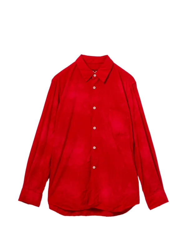Comme des Garçons Crease-effect Buttoned Shirt in Red