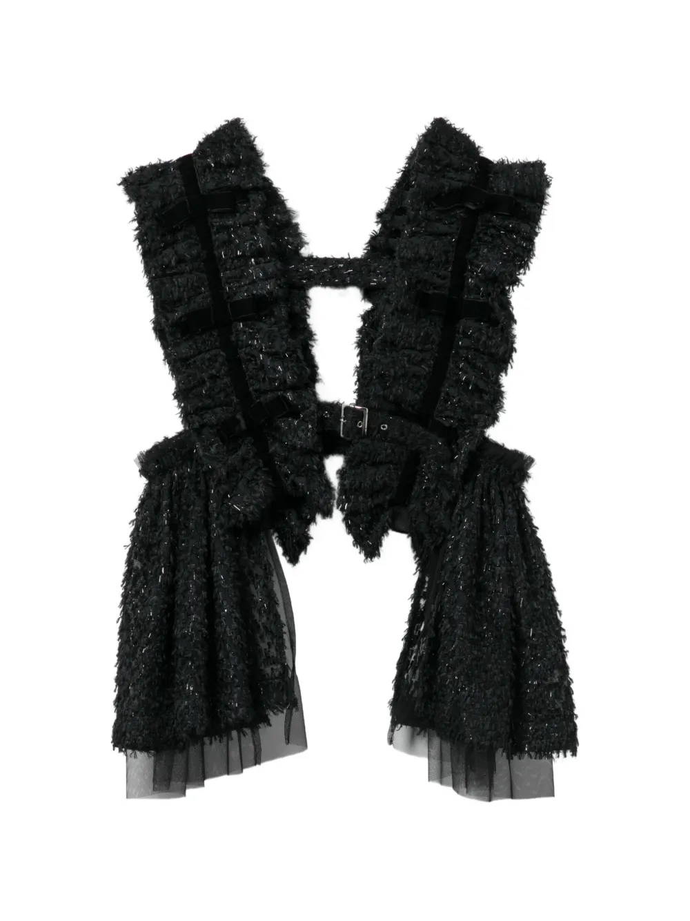 Noir Kei Ninomiya ruffled vest - Schwarz