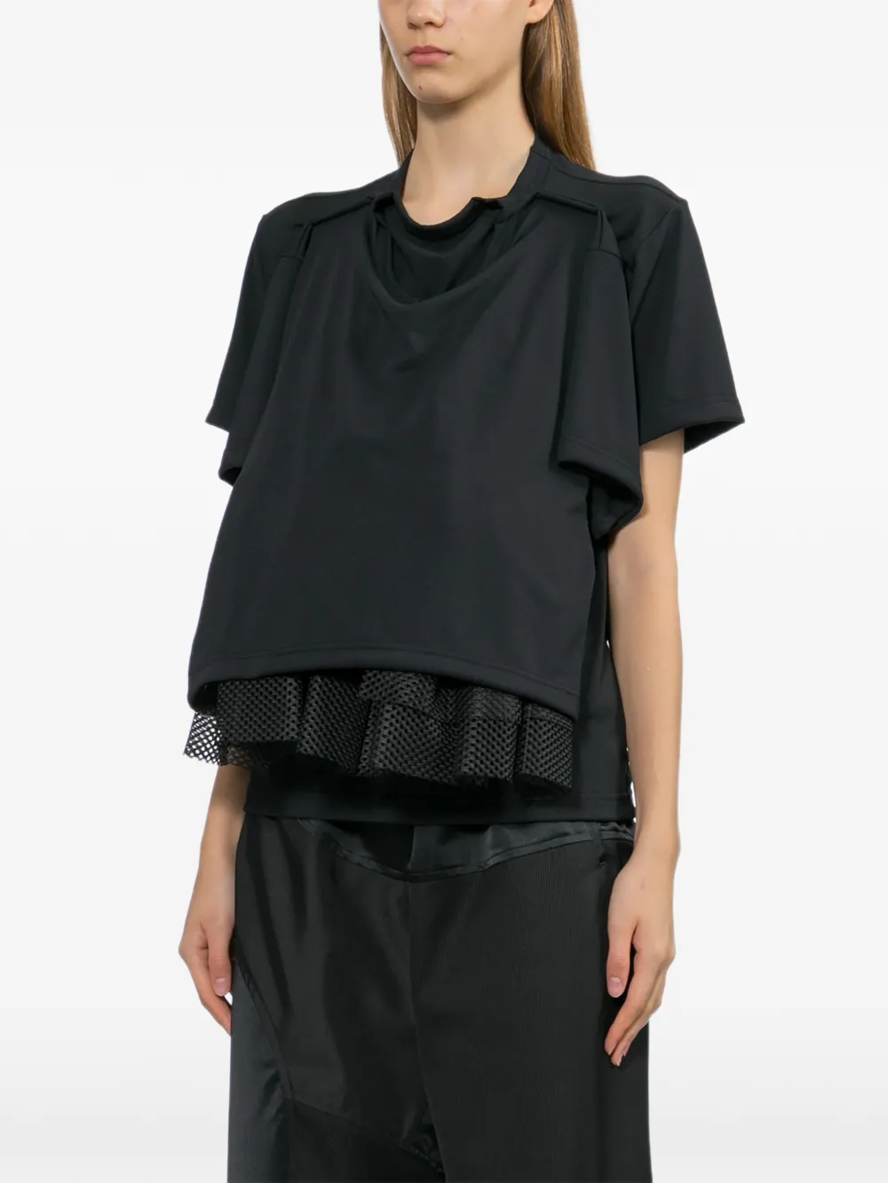 Comme Des Garçons Gelaagd T-shirt Zwart