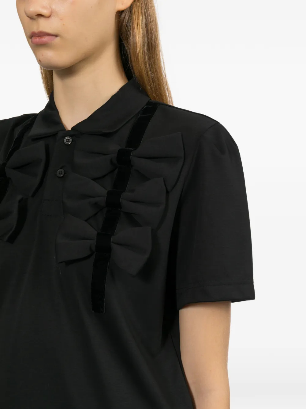 Noir Kei Ninomiya T-shirt met ruches Zwart