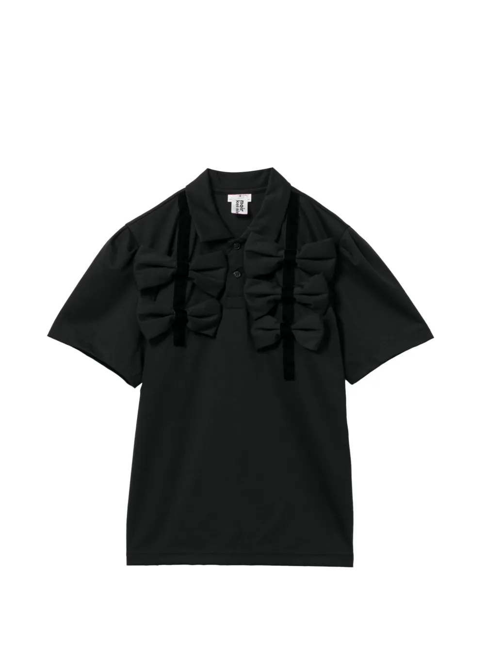 Noir Kei Ninomiya T-shirt con ruches - Nero