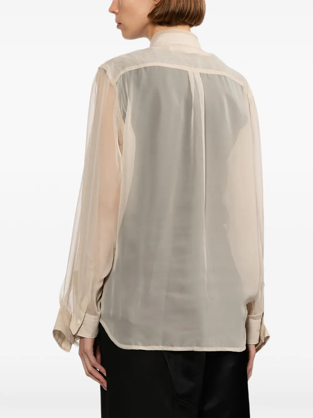 Comme Des Garçons Gelaagde doorzichtige blouse Beige