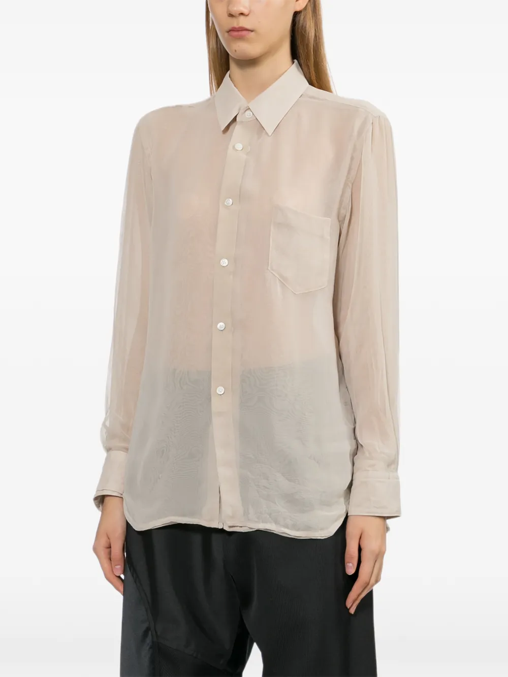  Comme Des Garçons Pocket Collared Shirt - Neutrals 
