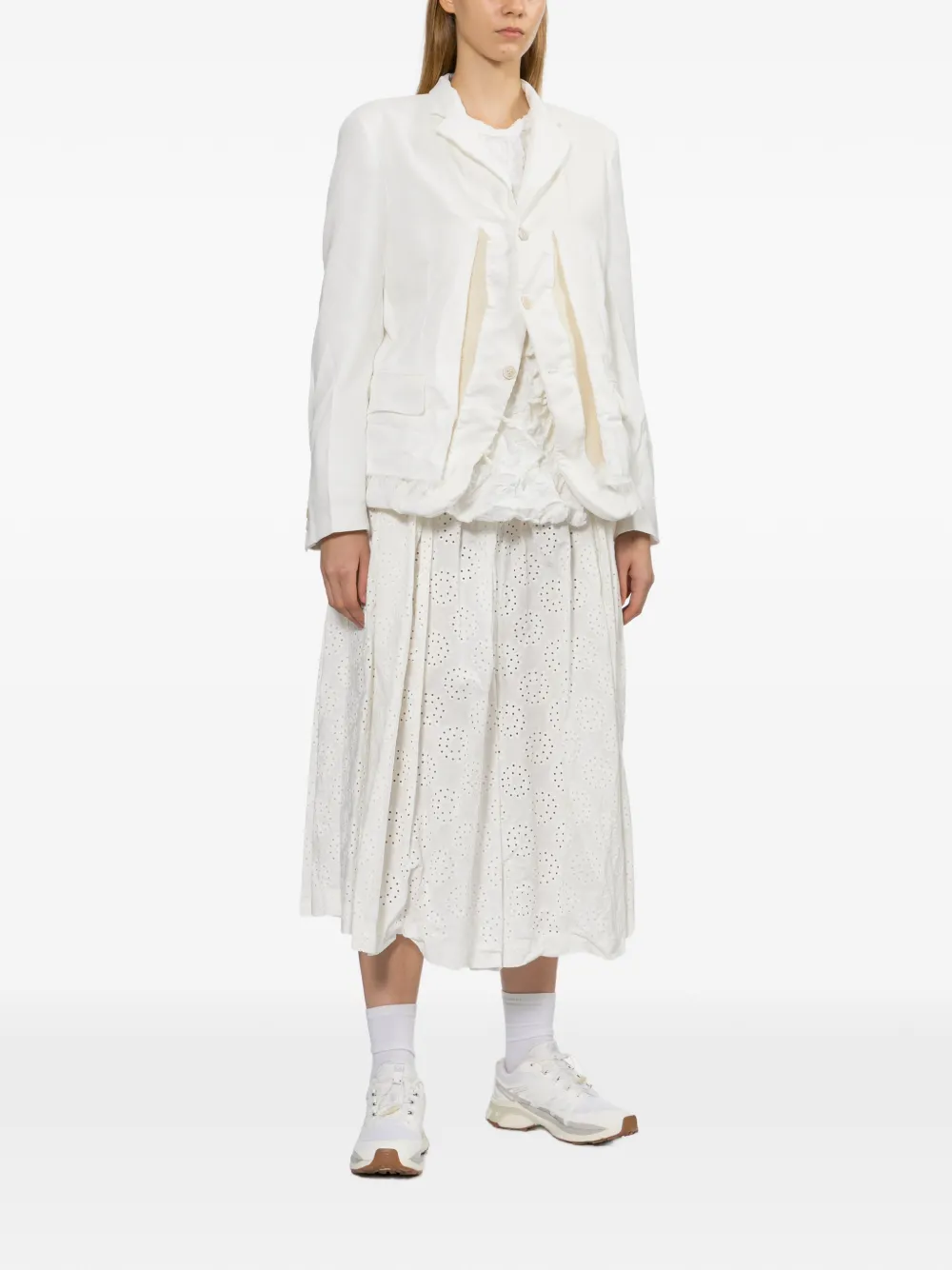  Comme Des Garçons Ruffled Top - White 