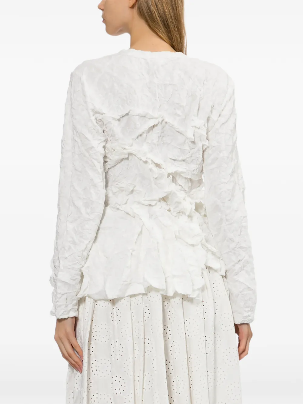 Comme Des Garçons Blouse met ruches Wit