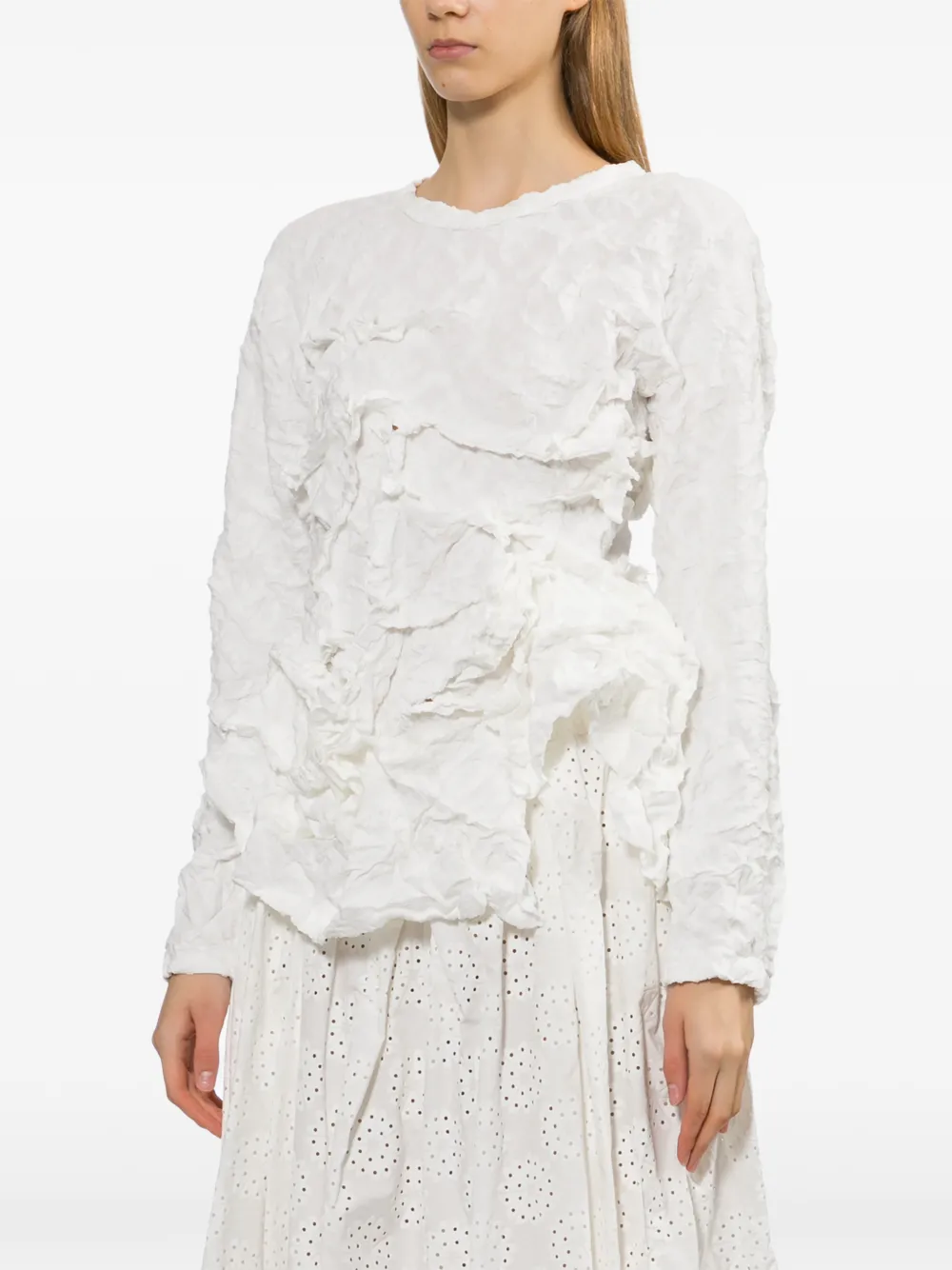  Comme Des Garçons Ruffled Top - White 