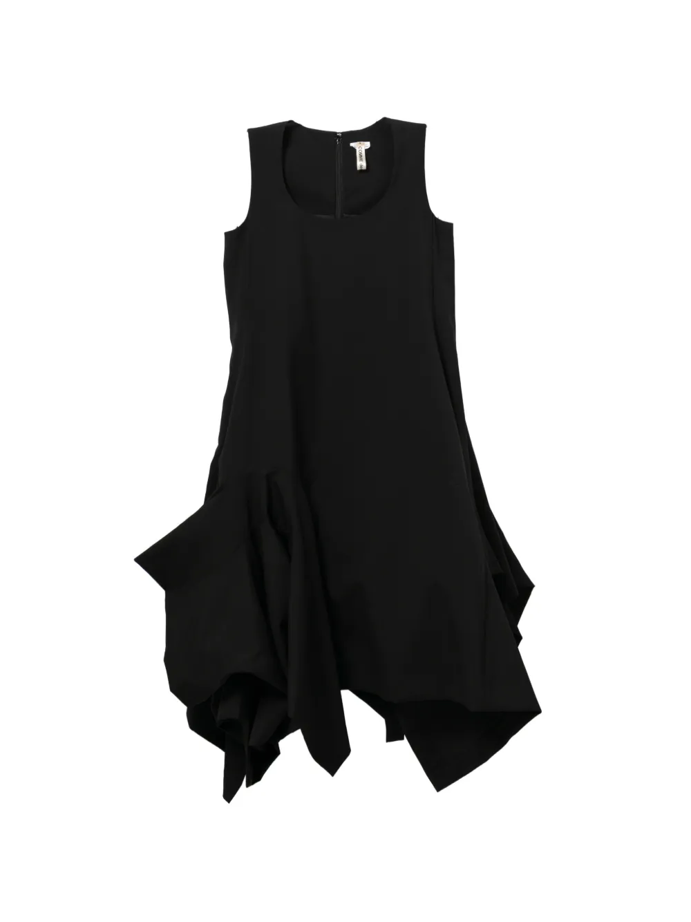 Comme Des Garçons asymmetrical ruffle midi dress - Black