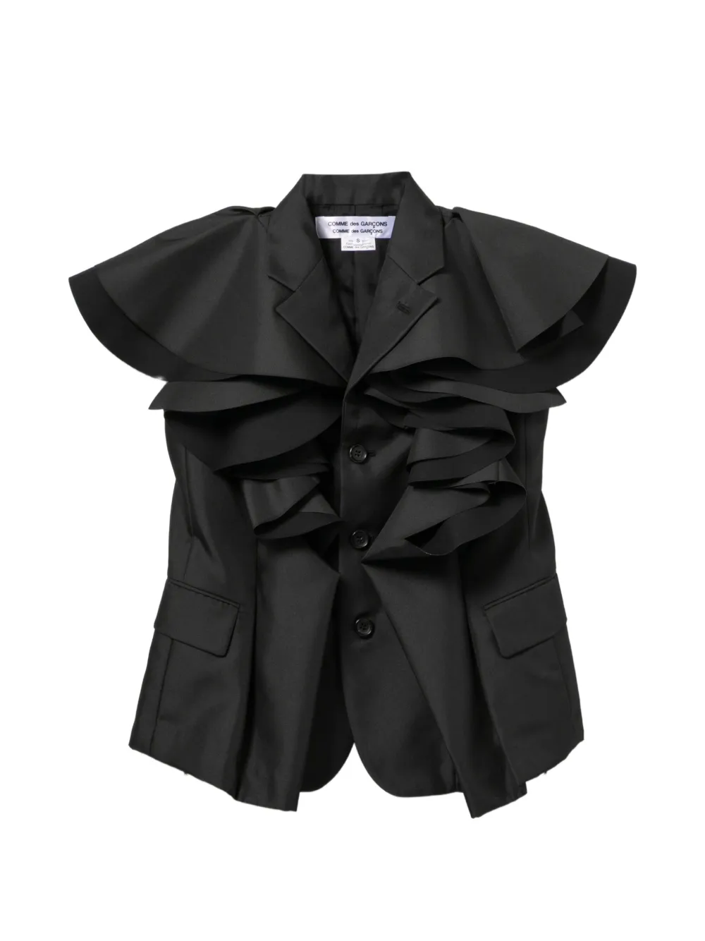 Comme Des Garçons Comme Des Garçons Cappotto con ruches - Nero