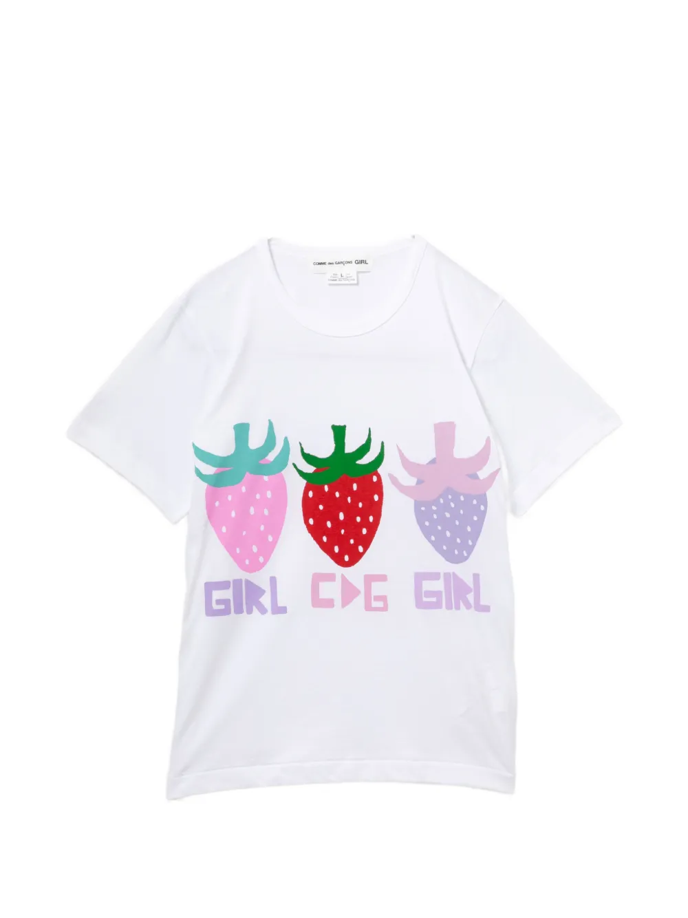 Comme Des Garçons Girl strawberry print T-shirt - Rosa