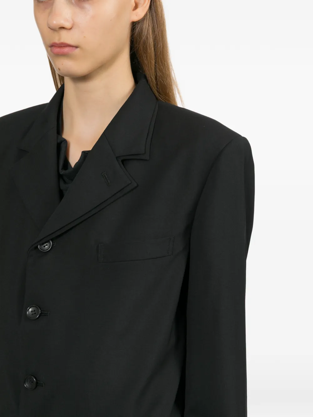 Comme Des Garçons Blazer met gekerfde revers Zwart