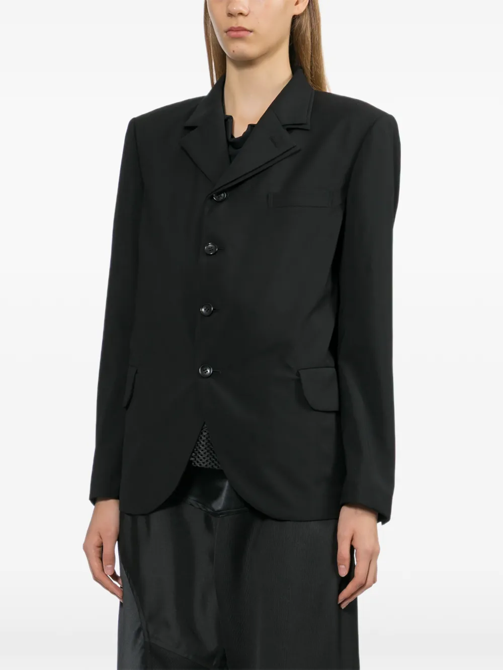 Comme Des Garçons Blazer met gekerfde revers Zwart
